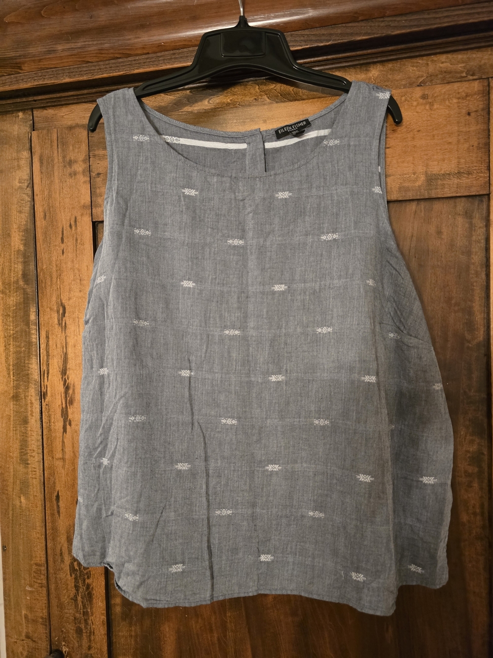 Eileen Fisher Slate Blue Sleeveless Cotton/organic Cotton Tank 2X